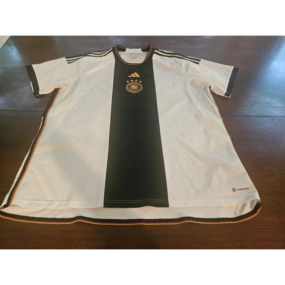 Adidas Germany Home Jersey Mens 3XL White Black 2022 World Cup Soccer Shirt
